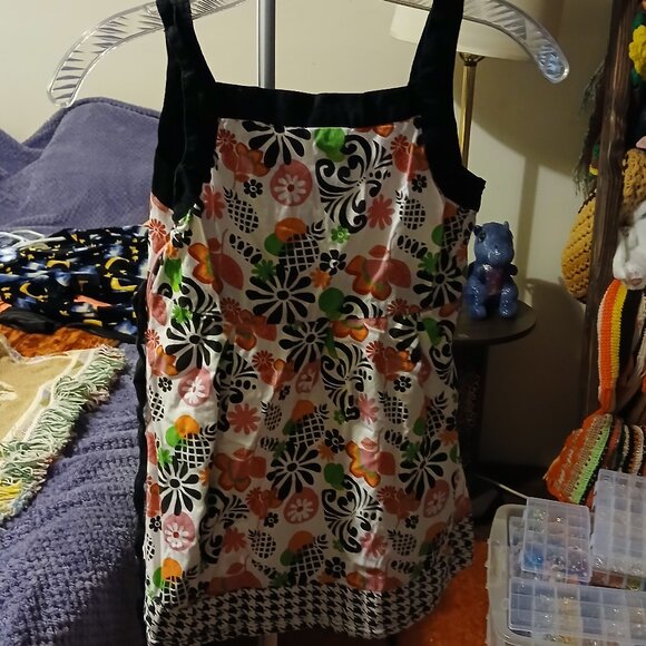 Basic Editions Girls 14/16 Pink/Black/Green Sleeveless Dress - Picture 7 of 8